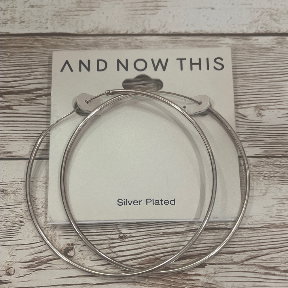 And‎ Now This Silver Hoop Earrings